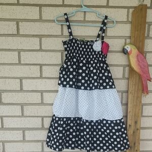 Black and White Tiered Spaghetti Strap Sundress